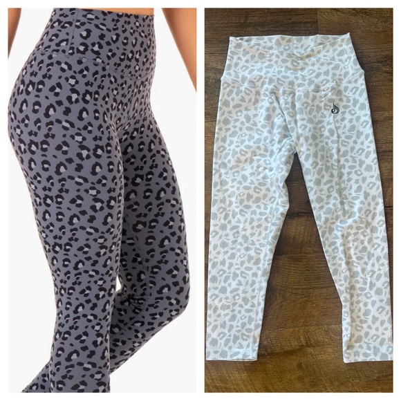 Ryderwear Pants - Ryderwear White Leopard Print High-Waisted 21” Cropped Leggings Size Small